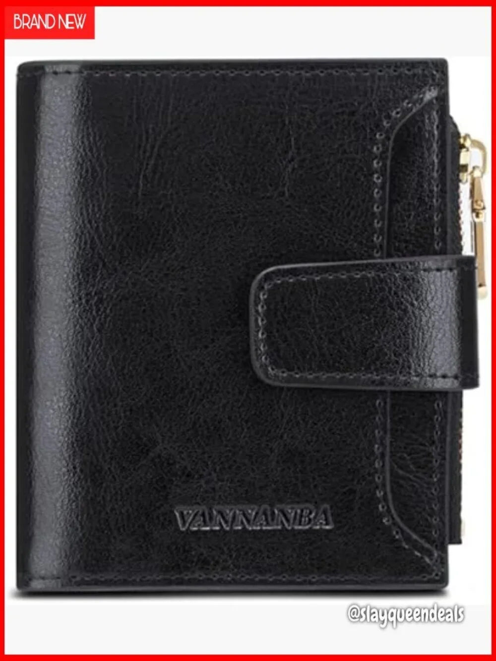 Genuine Leather Bifold Wallet RFID Blocking Compact Zipper Front Pocket